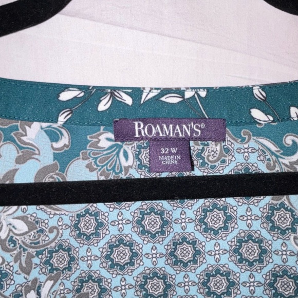 Roaman's Green Asymmetrical Long Sleeve Tunic - Picture 4 of 15